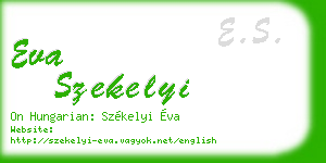 eva szekelyi business card